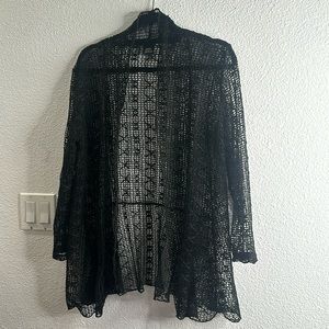 Katie Todd black beach cover up peplum open top size medium